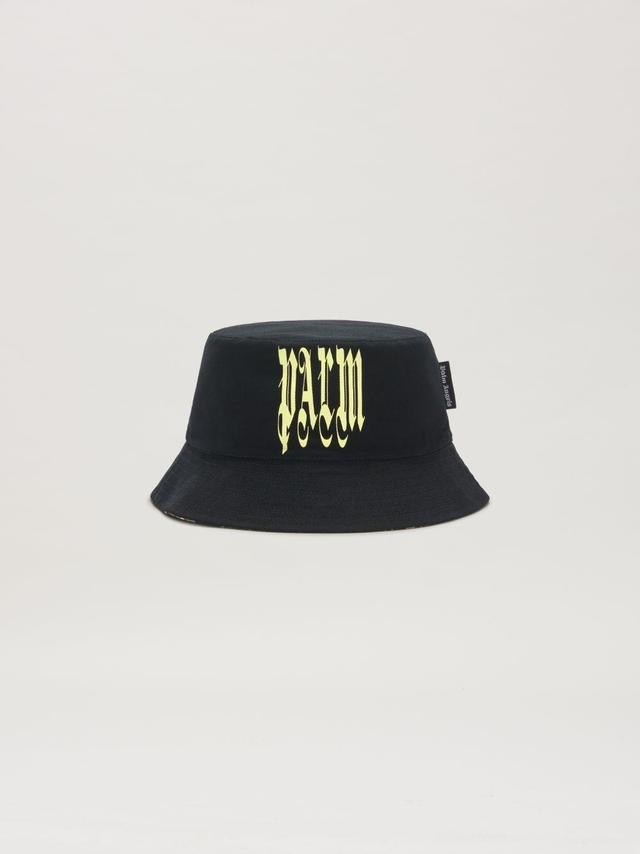 Gothic Logo Bucket Hat in black  - Palm Angels® Official  Product Image