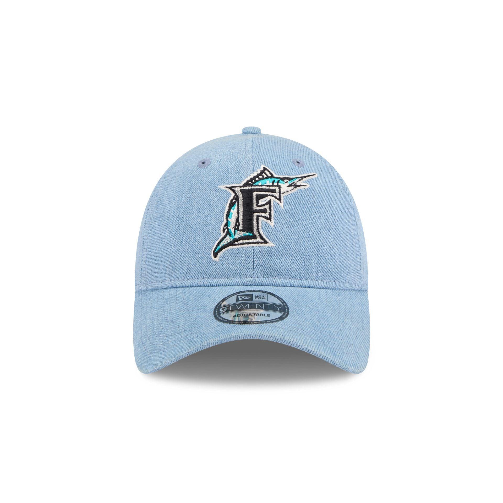 Miami Marlins Washed Denim 9TWENTY Adjustable Hat Male Product Image