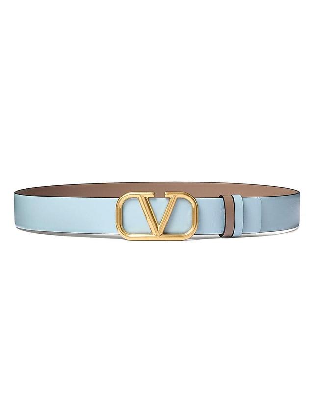 Womens Reversible VLogo Signature Belt in Glossy Calfskin 30MM Product Image