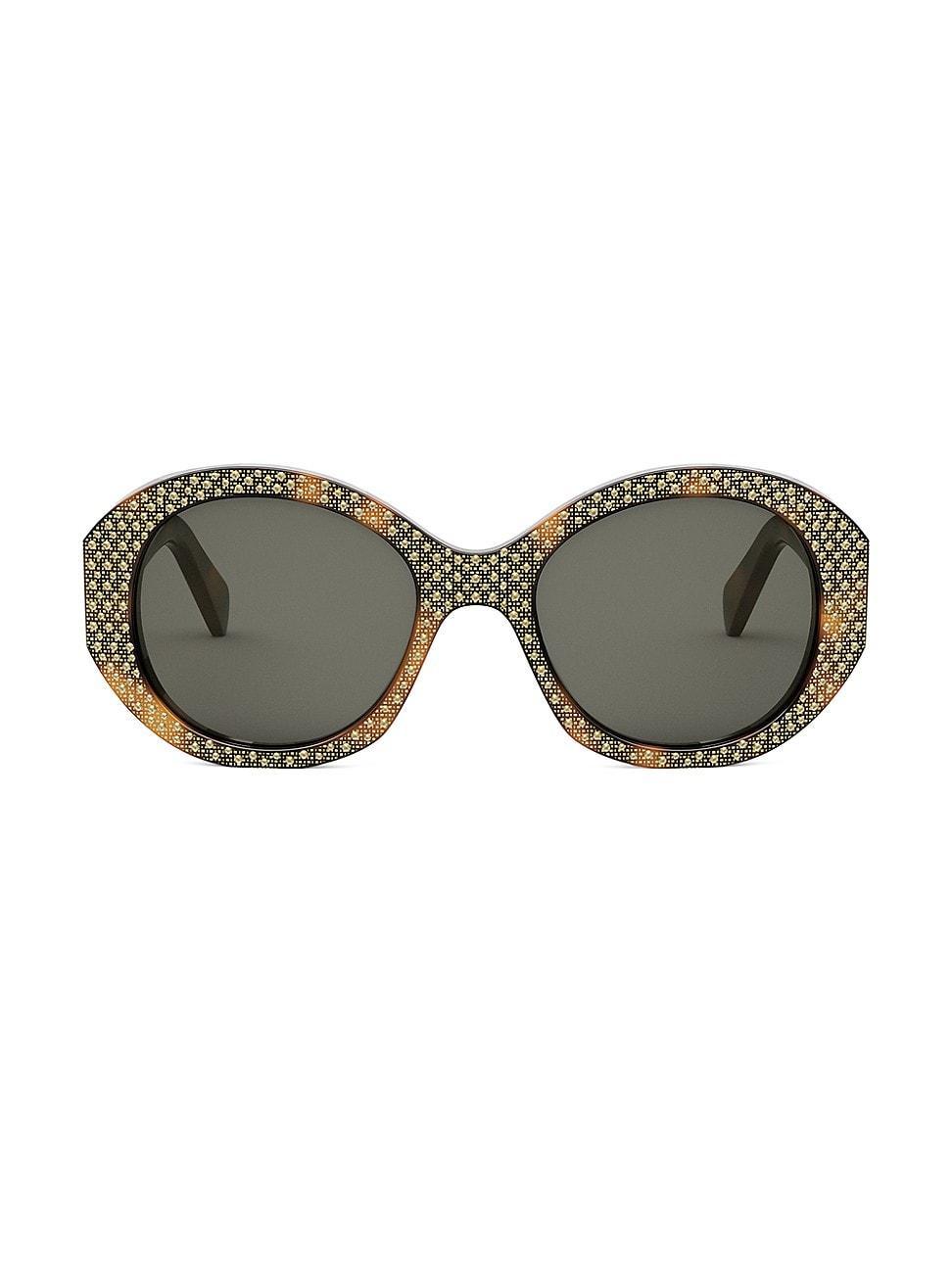 Womens 53MM Crystal-Embellished Round Sunglasses Product Image