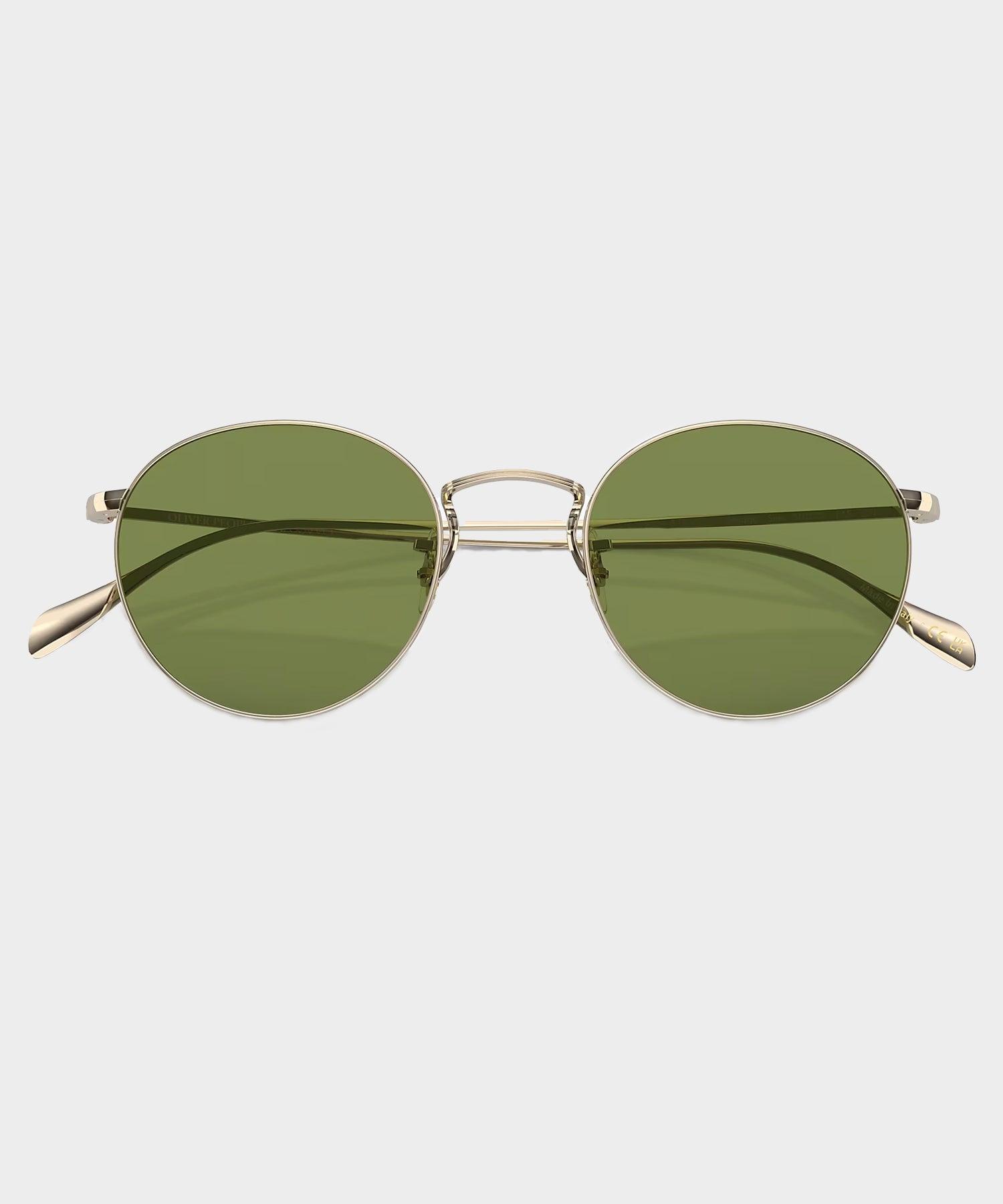 Oliver Peoples Coleridge Sunglasses in Gold With Green Lenses Product Image