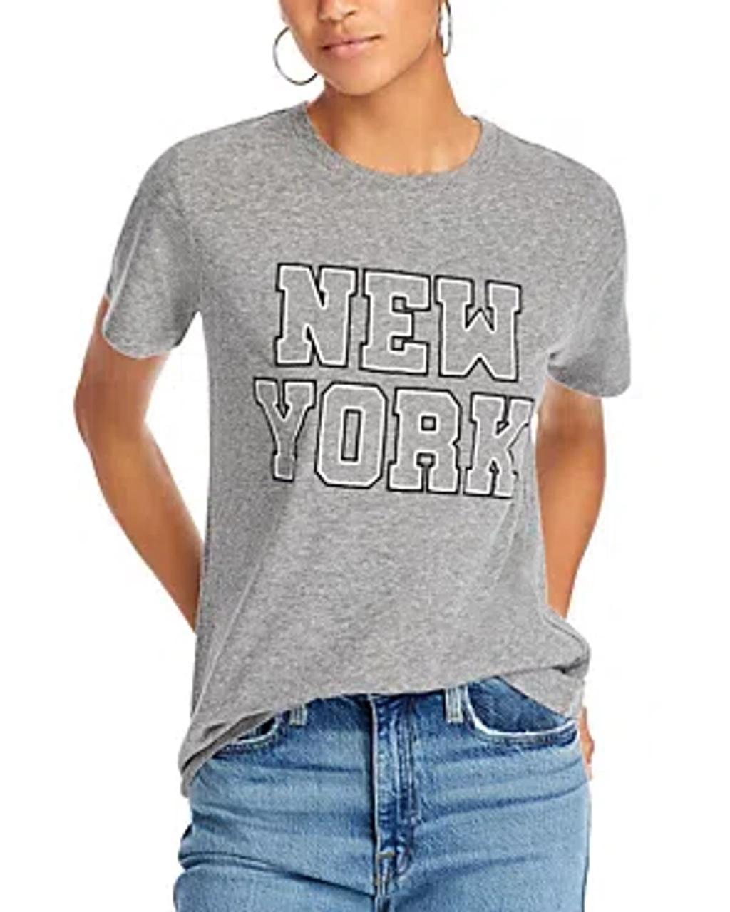 Cinq A Sept New York Paris Tee In Heather Grey/white Product Image