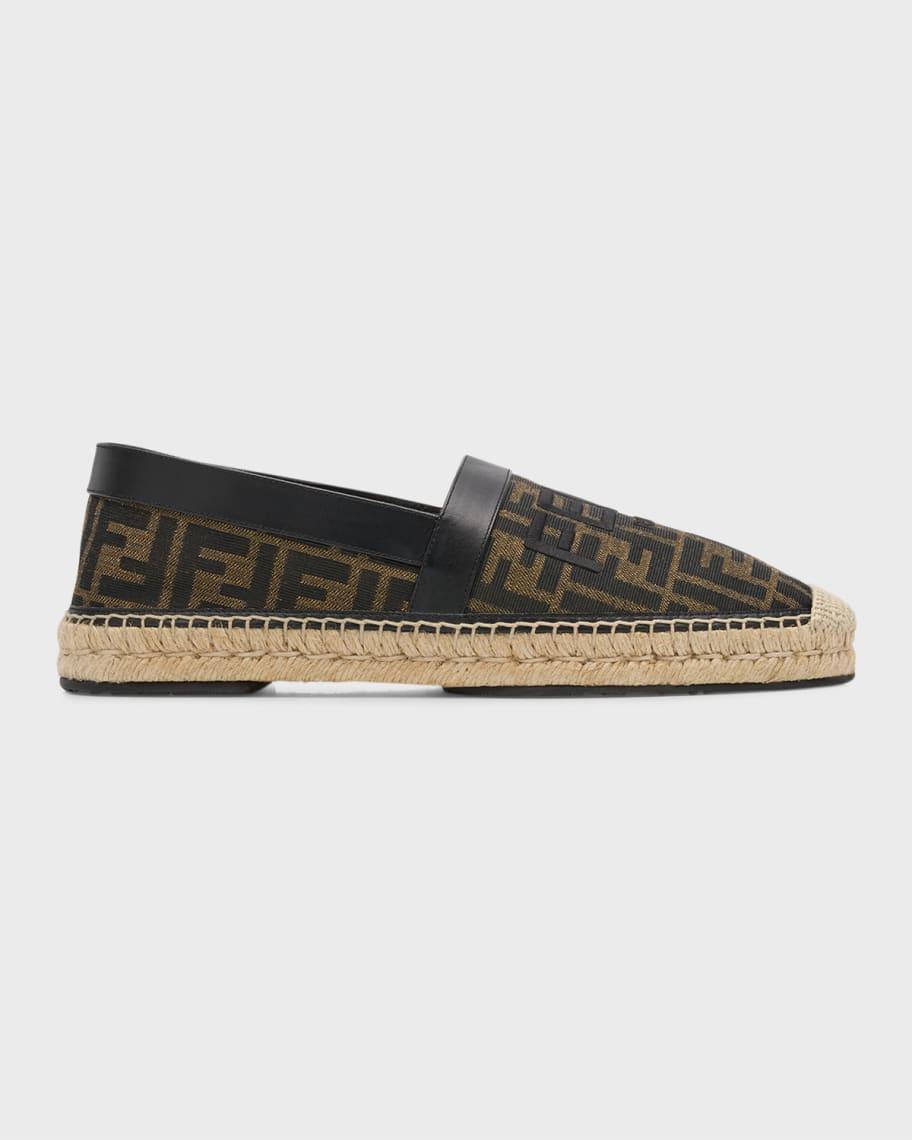 Mens FF Jacquard Leather-Trim Espadrilles Product Image