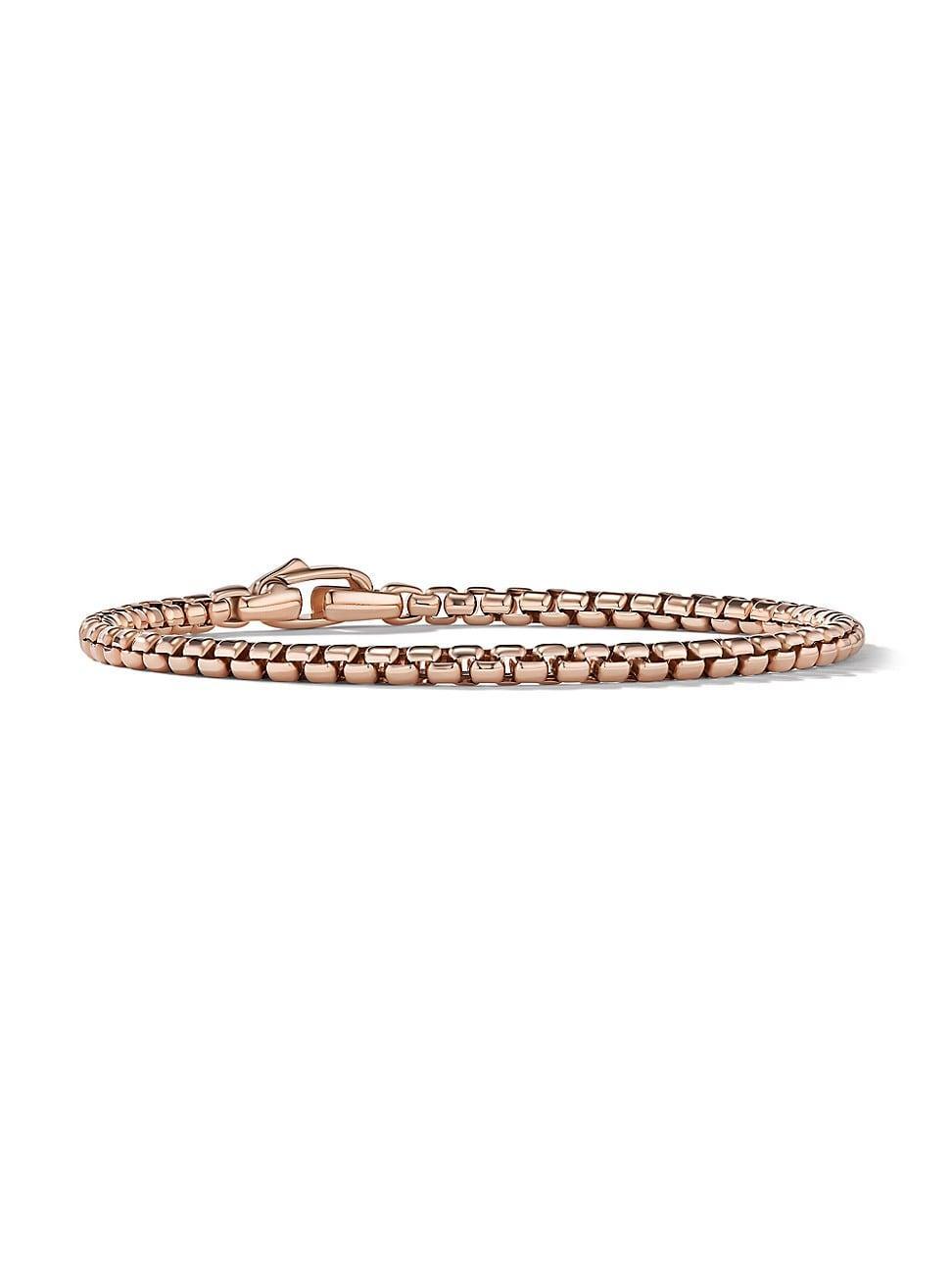 Mens Box Chain Bracelet in 18K Rose Gold 3.4mm Product Image