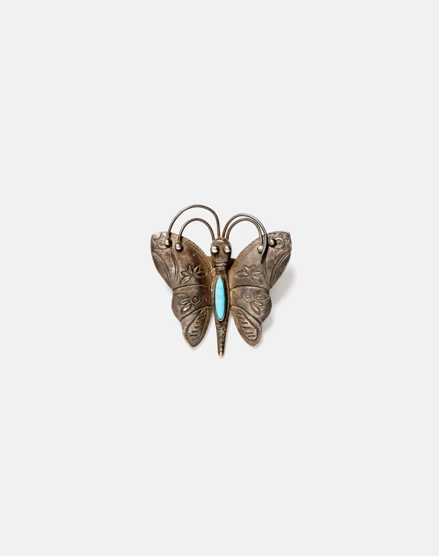 70s Sterling Navajo Butterfly Pin Female Product Image