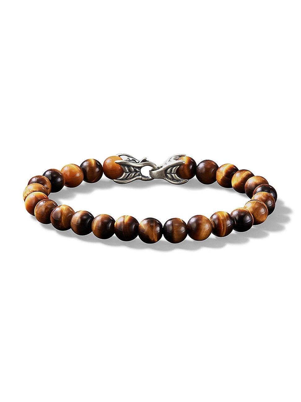 Mens Spiritual Beads Bracelet in Sterling Silver Product Image