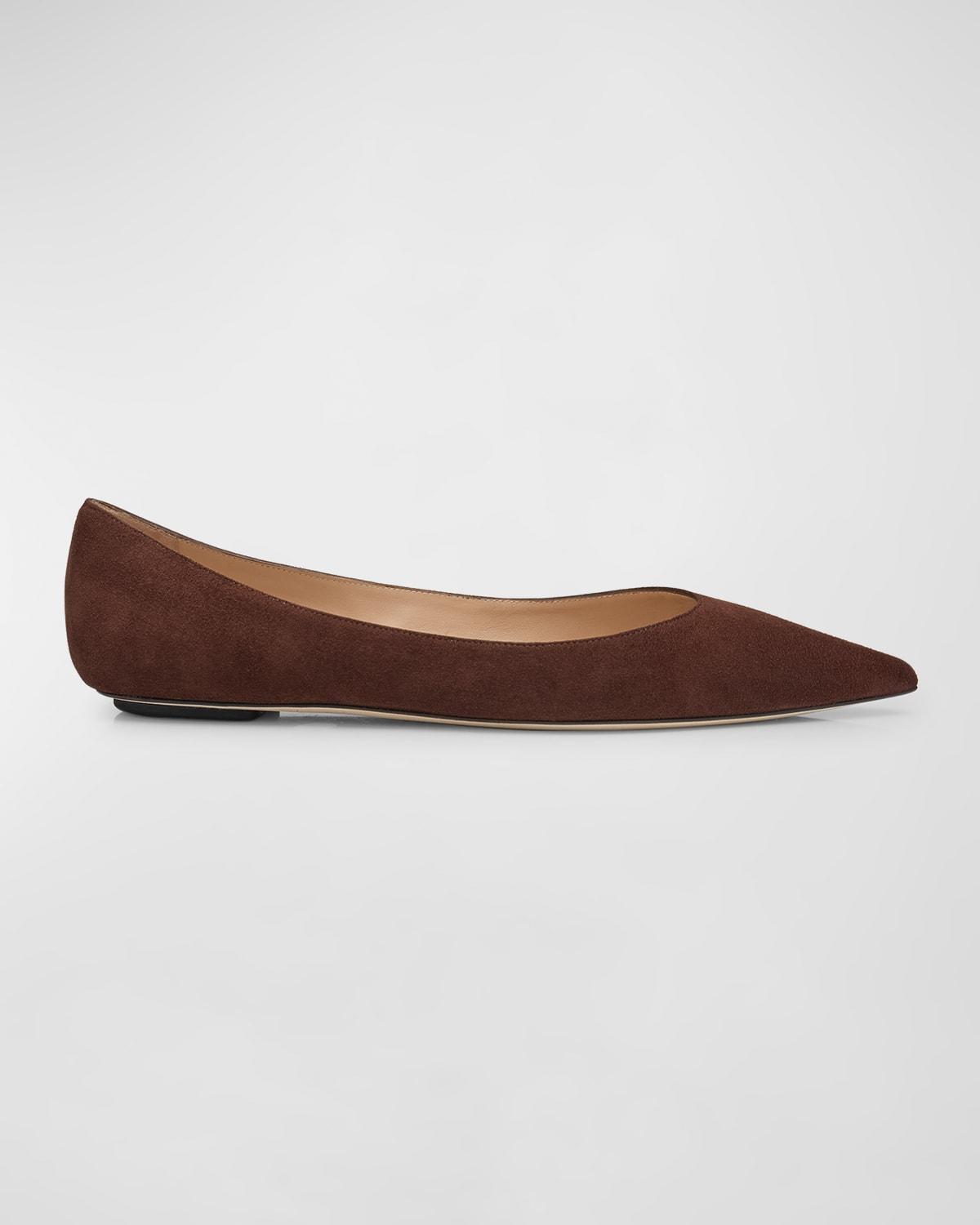 Emilia Suede Point-Toe Ballerina Flats Product Image