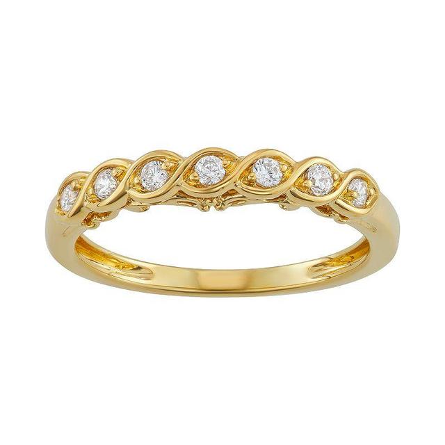 Simply Vera Vera Wang 14k Gold 1/7 ct. T.W. Diamond Twist Wedding Ring, Womens Yellow Product Image