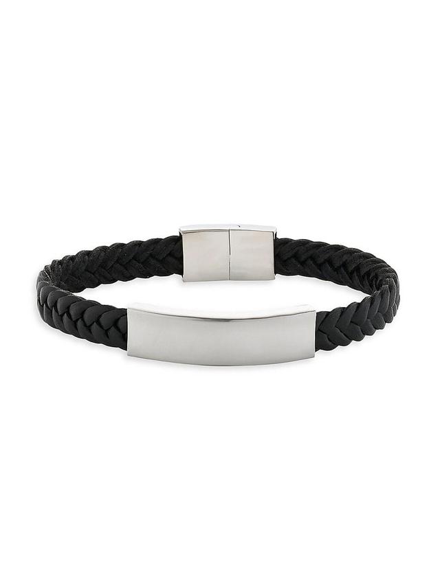 Mens Brai Ded Leather Best Dad Id Bracelet Product Image