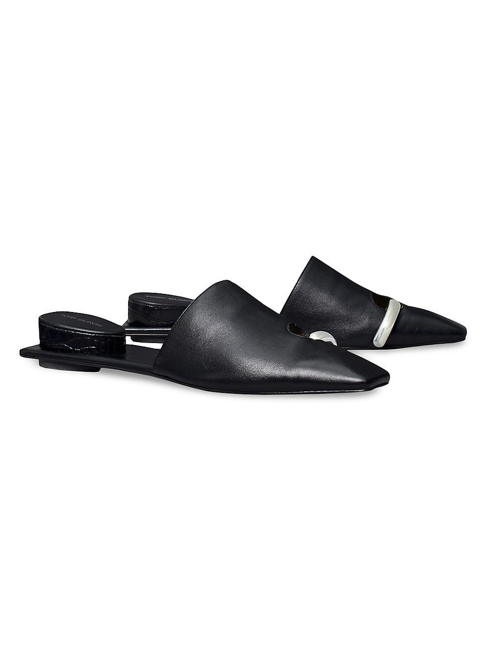 Womens Pierced Leather Mules product image