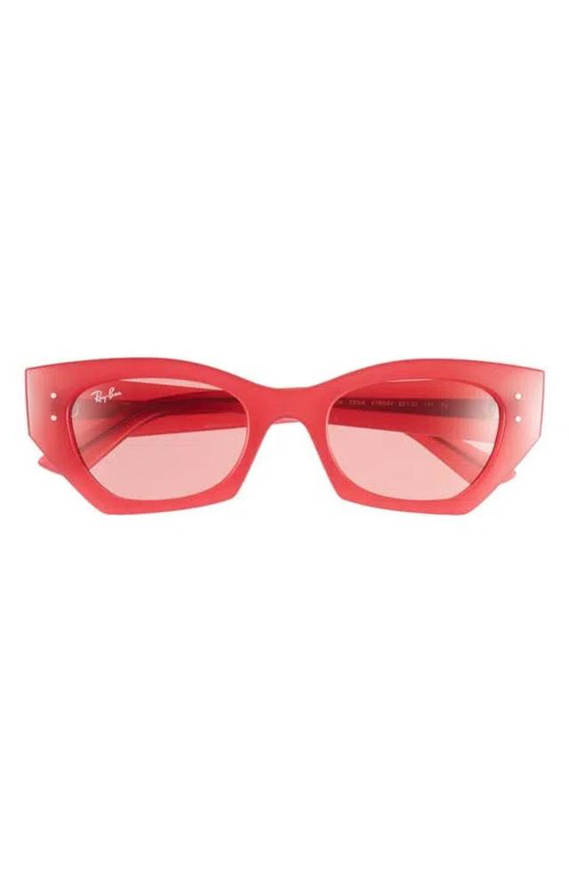 RAY BAN Ray-ban Zena Butterfly Sunglasses, 52mm In Red/red Solid Product Image