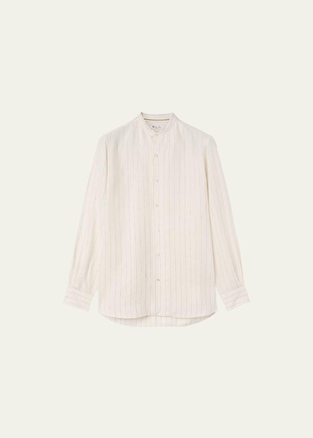 Mens Elia Linen Pinstripe-Print Sport Shirt Product Image