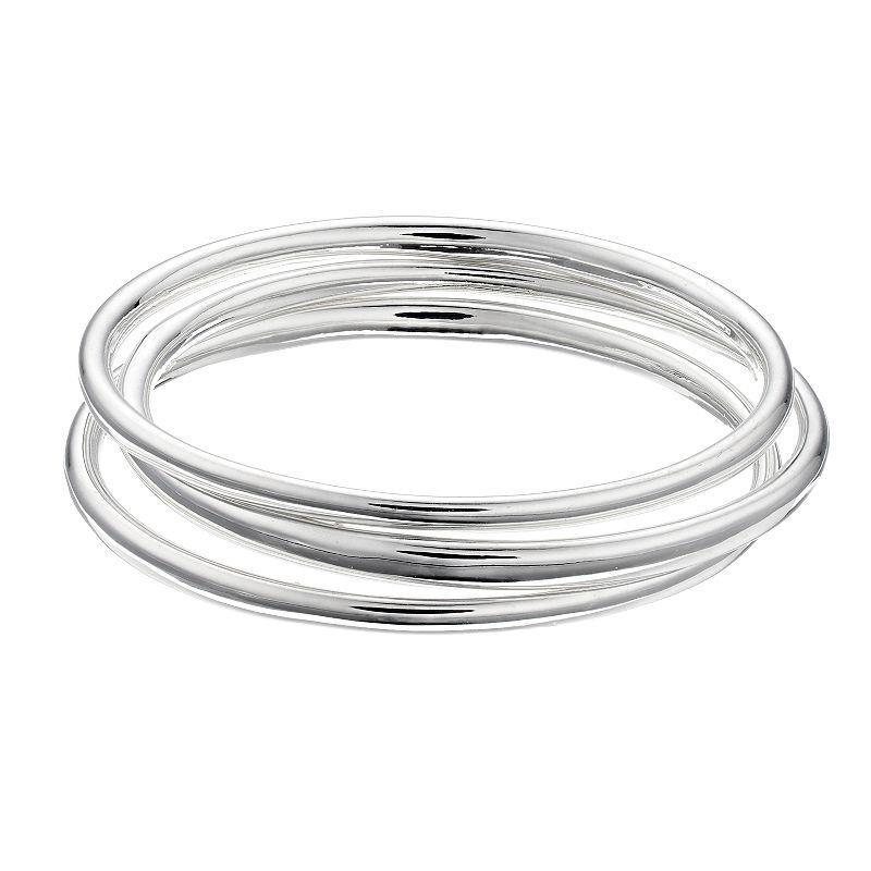 Nine West Bangle Bracelet Set, Womens, Silver Product Image