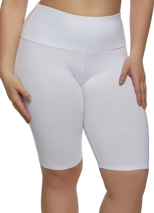 Womens Plus Size High Waist Basic Biker Shorts Product Image