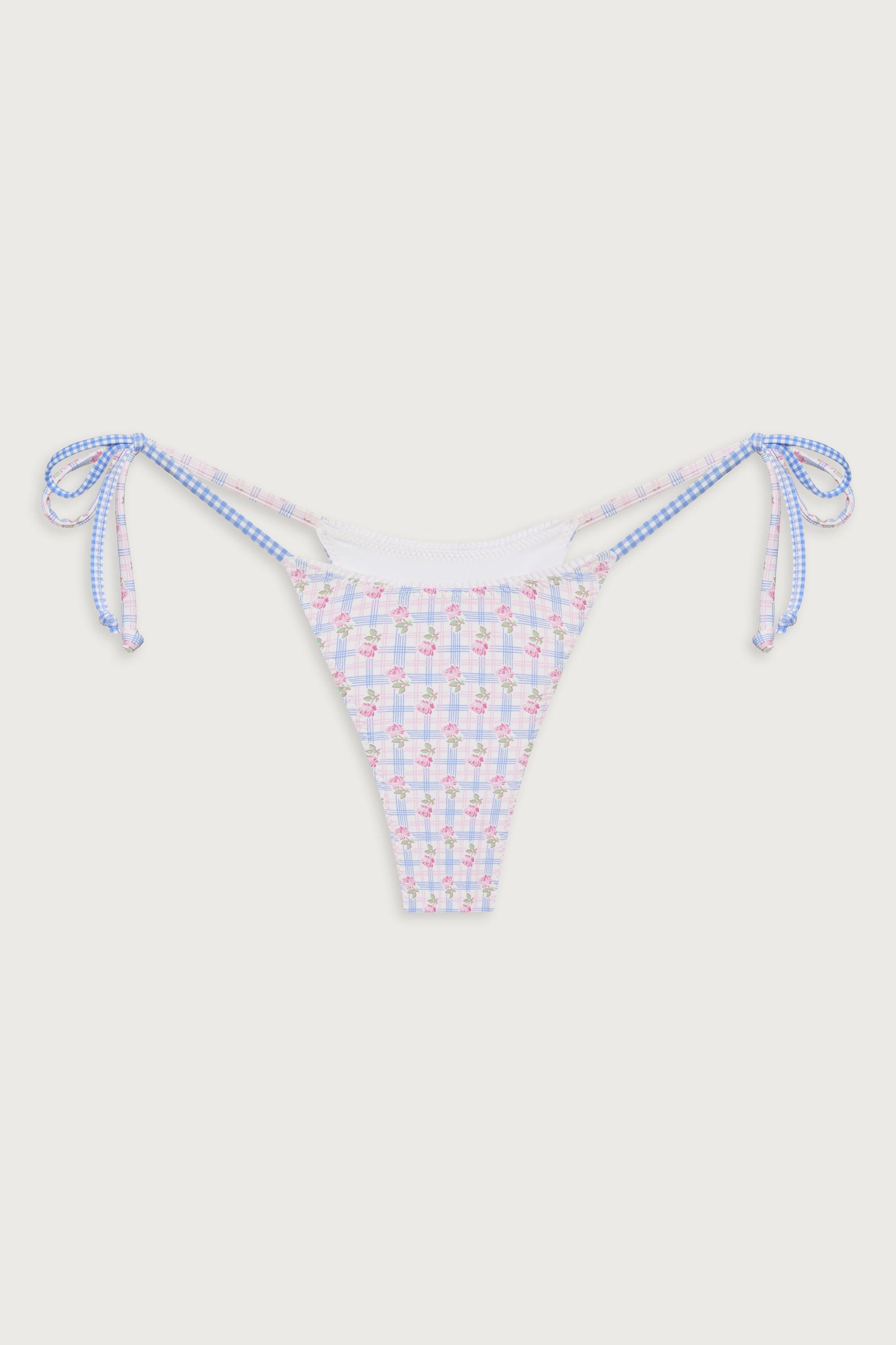 Divine Skimpy Floral Bikini Bottom - Rose Picnic Ruffle Product Image