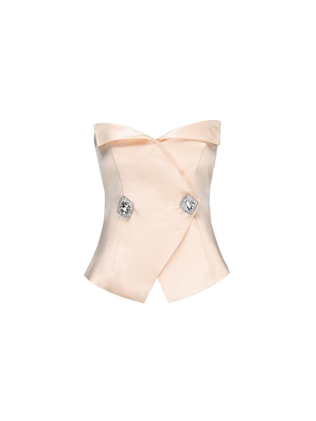 Kylie Satin Bandeu Top (Champagne) (Final Sale) Product Image