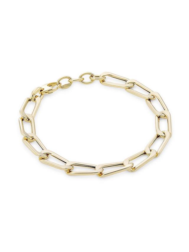 Womens 14K Gold Paperclip Chain Bracelet Product Image