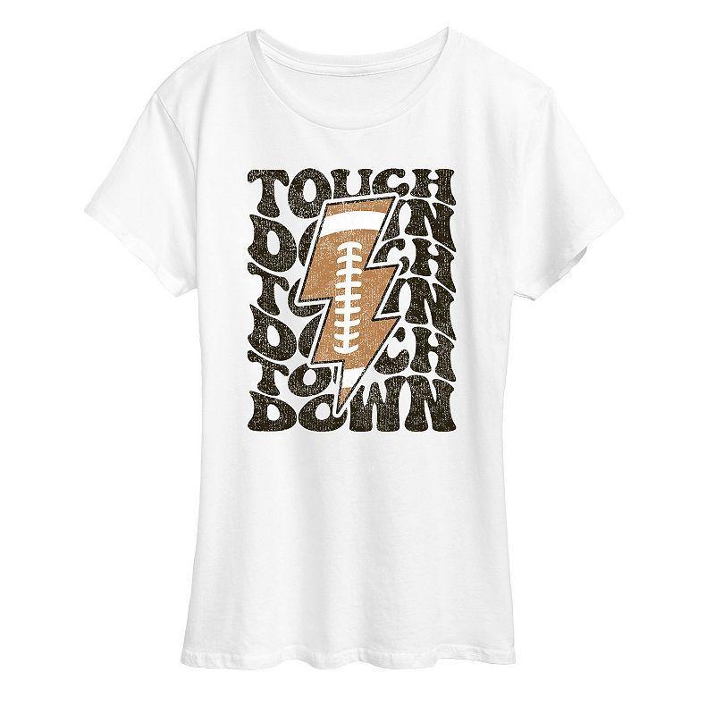 Plus Size Football Lightning Bolt Graphic Tee, Womens Product Image