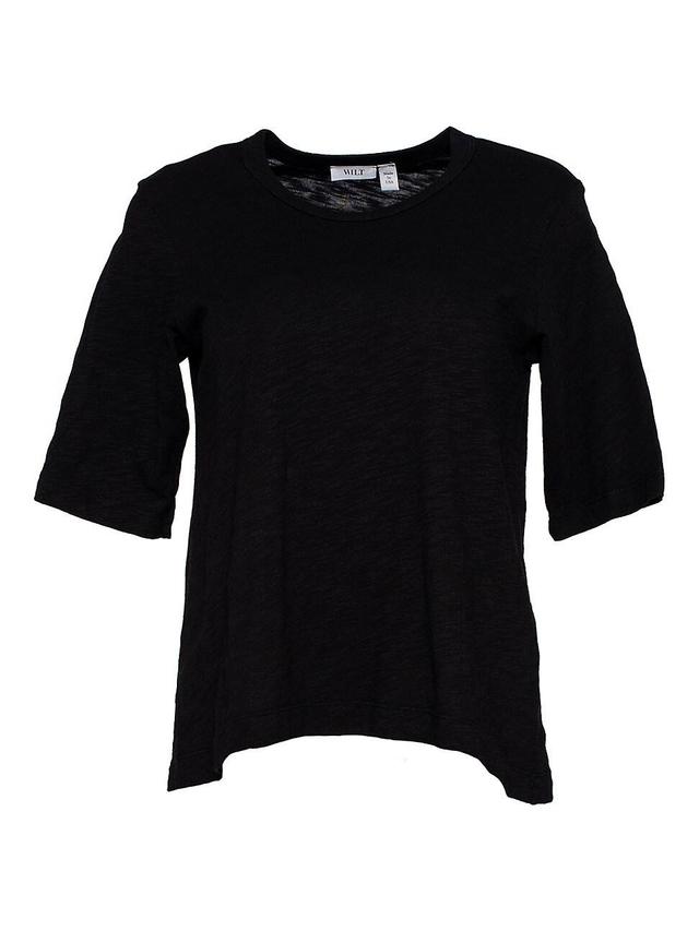 Womens Baby Fit Shrunken Crew Elbow Sleeve T-Shirt Product Image