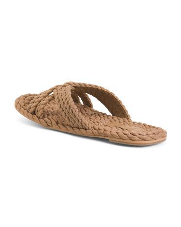 Woven Rope Slide Sandals for Women | Textile Product Image