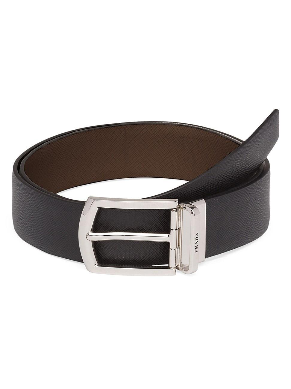 Mens Reversible Saffiano Leather Belt Product Image