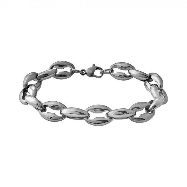 Stainless Steel Anchor Bracelet - Men, Mens Grey Product Image