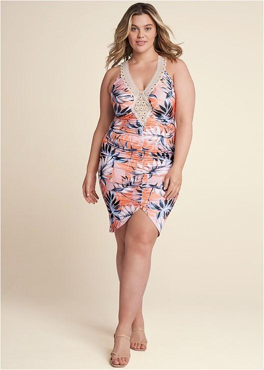 Summer Palm Print Dress Product Image