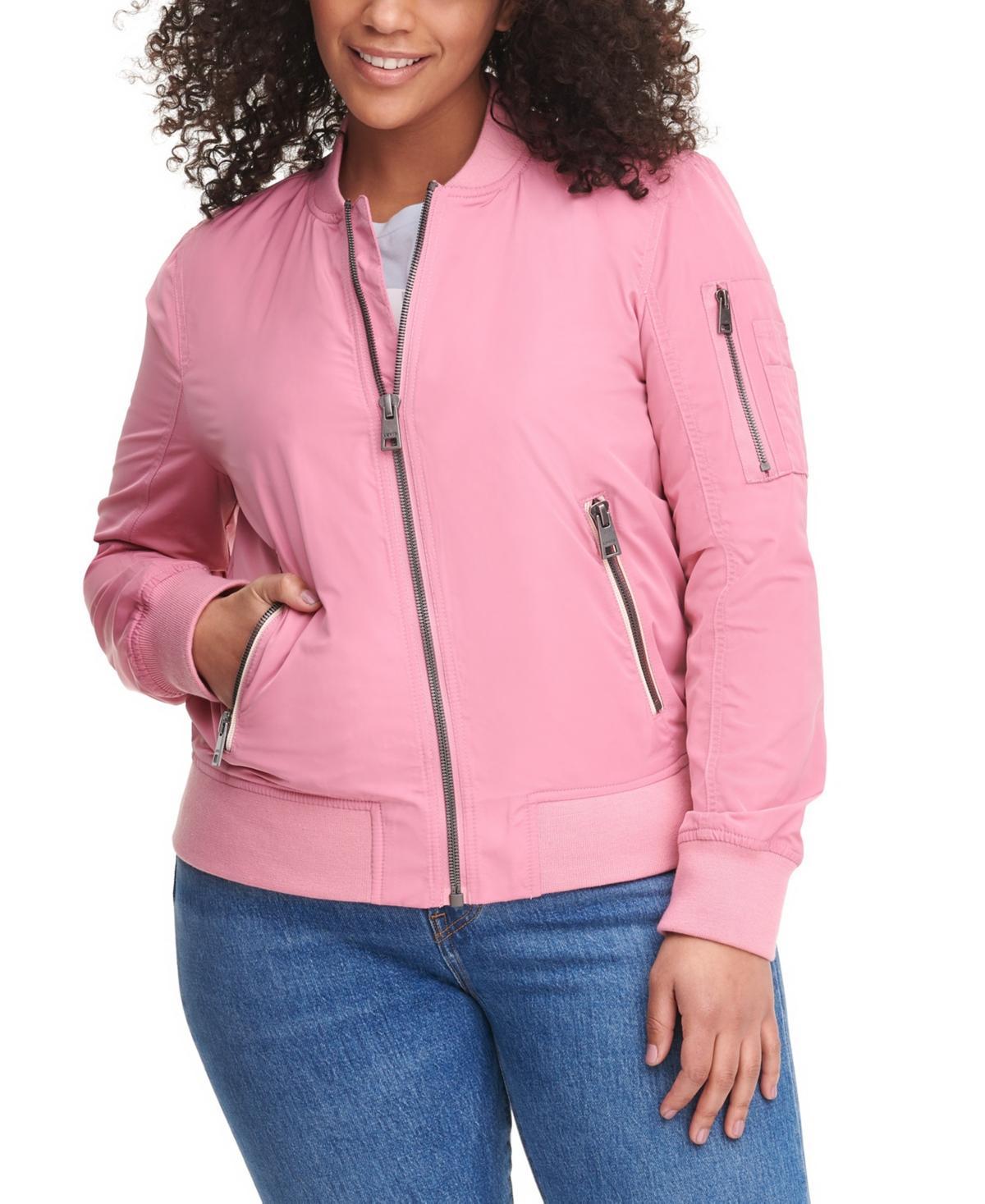 Plus Size Levis Newport Classic Bomber Jacket, Womens Pink Blush Product Image