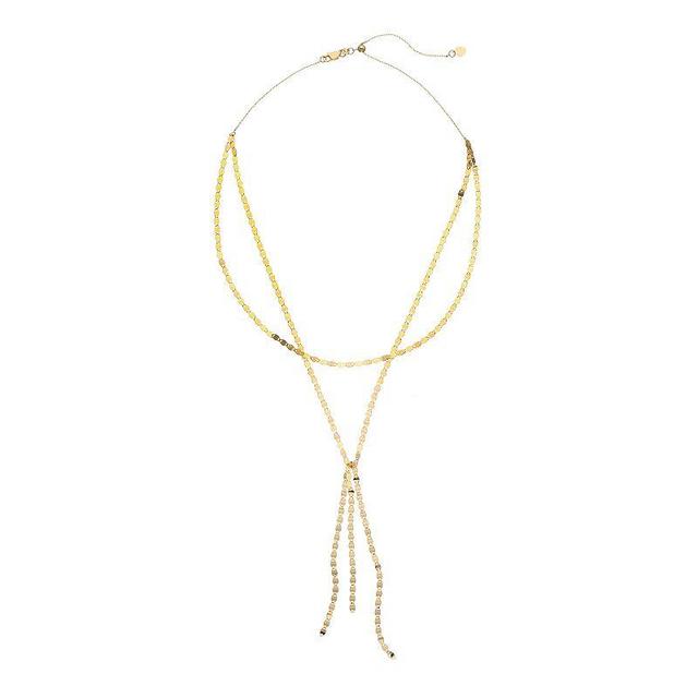 14k Gold Double Strand Adjustable Valentino Choker Necklace, Womens Yellow Product Image