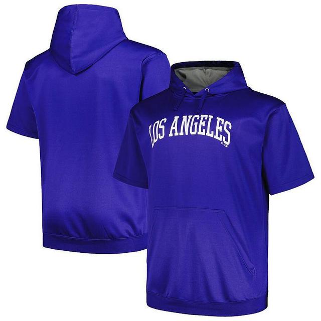 Mens Profile Royal Los Angeles Dodgers Big & Tall Contrast Short Sleeve Pullover Hoodie Product Image