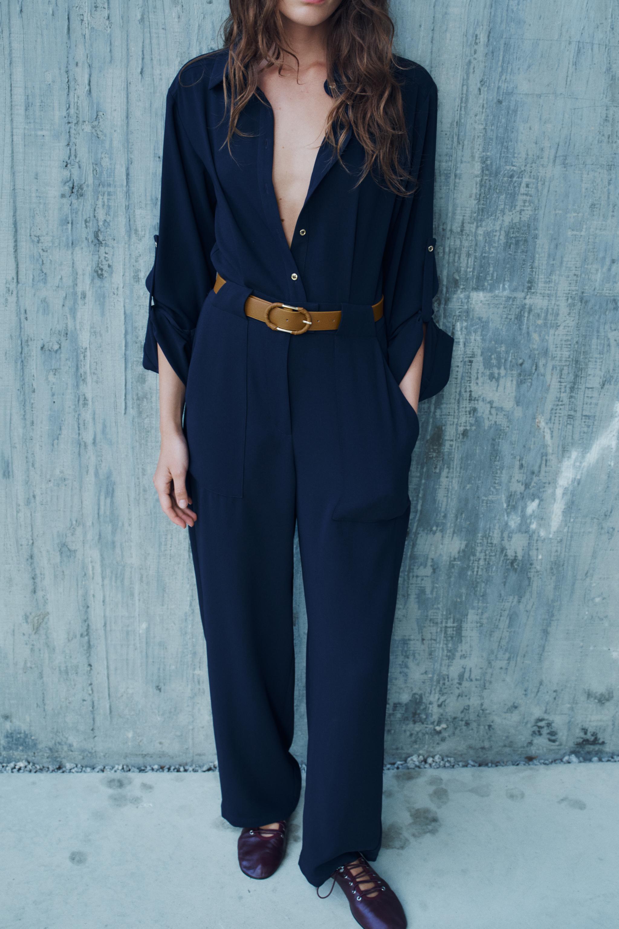 LONG BELTED JUMPSUIT Product Image