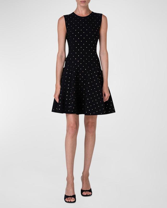 Akris punto Stud Detail Sleeveless Fit & Flare Dress Product Image