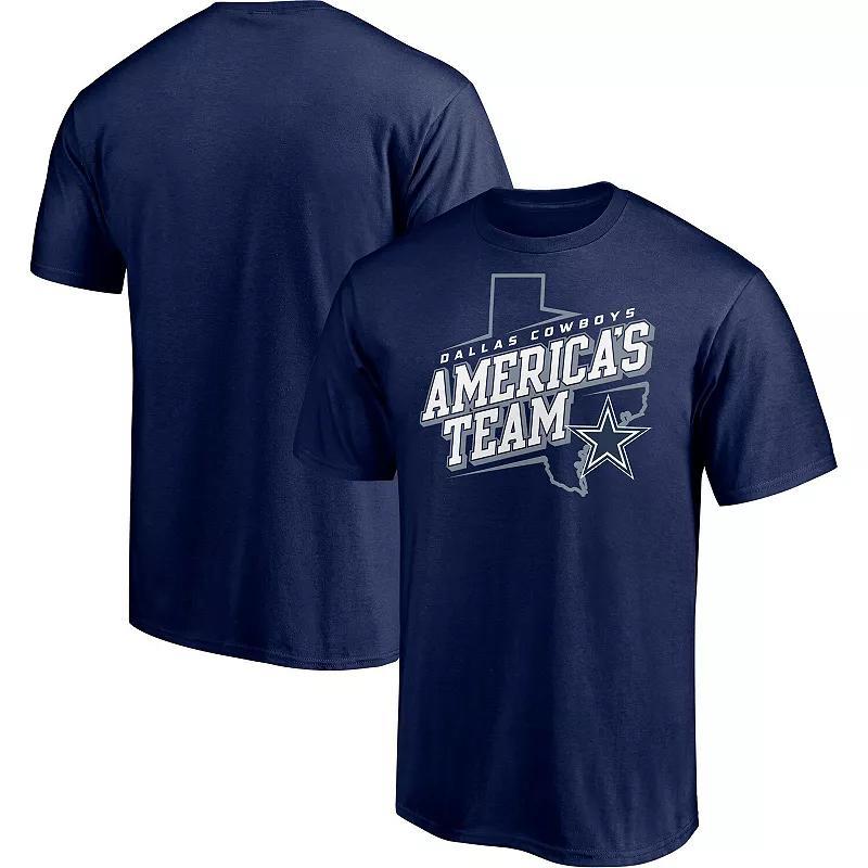 Mens Majestic Dallas Cowboys Hometown Collection State Shape T-Shirt Blue Product Image