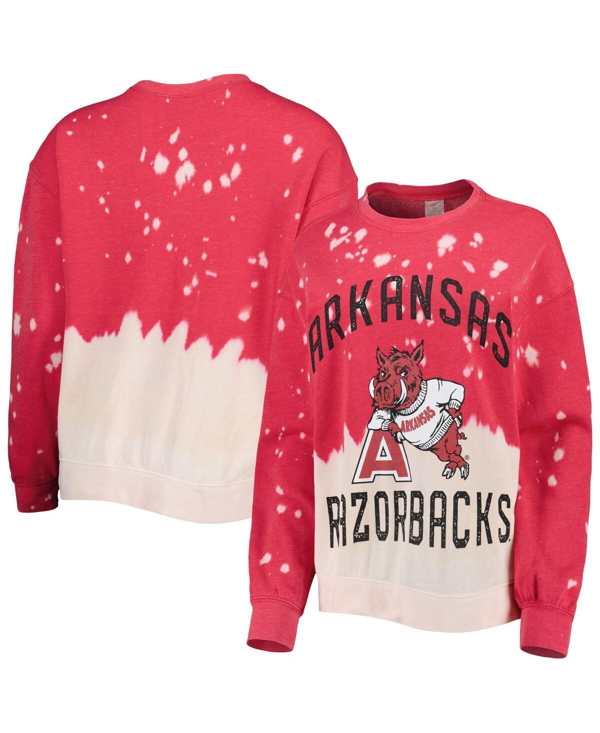 Womens Gameday Couture Cardinal Arkansas Razorbacks Twice As Nice Faded Dip-Dye Pullover Sweatshirt Product Image