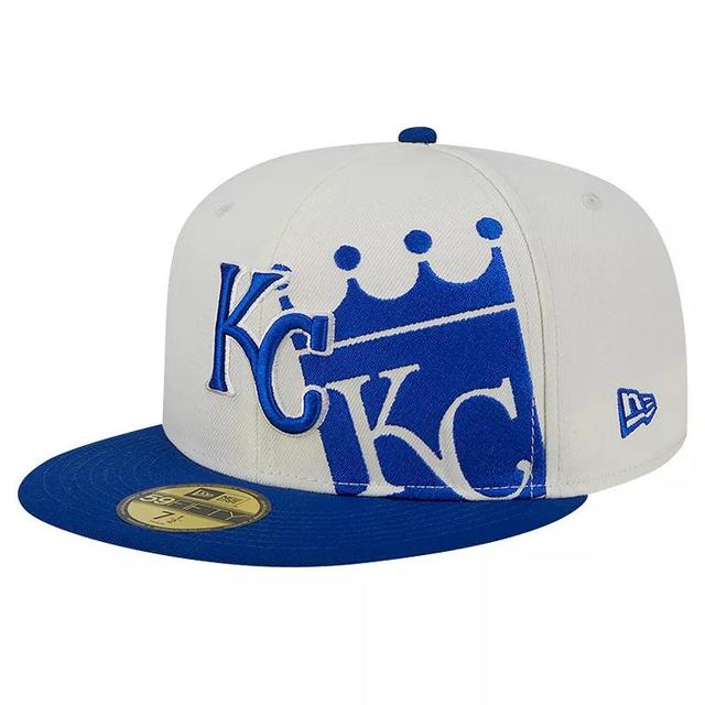 Mens New Era Cream/Royal Kansas City Royals Lonestar 59FIFTY Fitted Hat Product Image