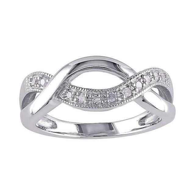 Stella Grace Sterling Silver 1/10 Carat T.W. Diamond Fashion Ring, Womens White Product Image