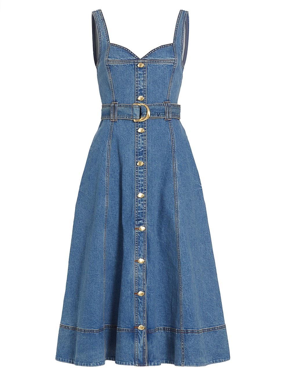 Womens Clay Denim Midi-Dress Product Image