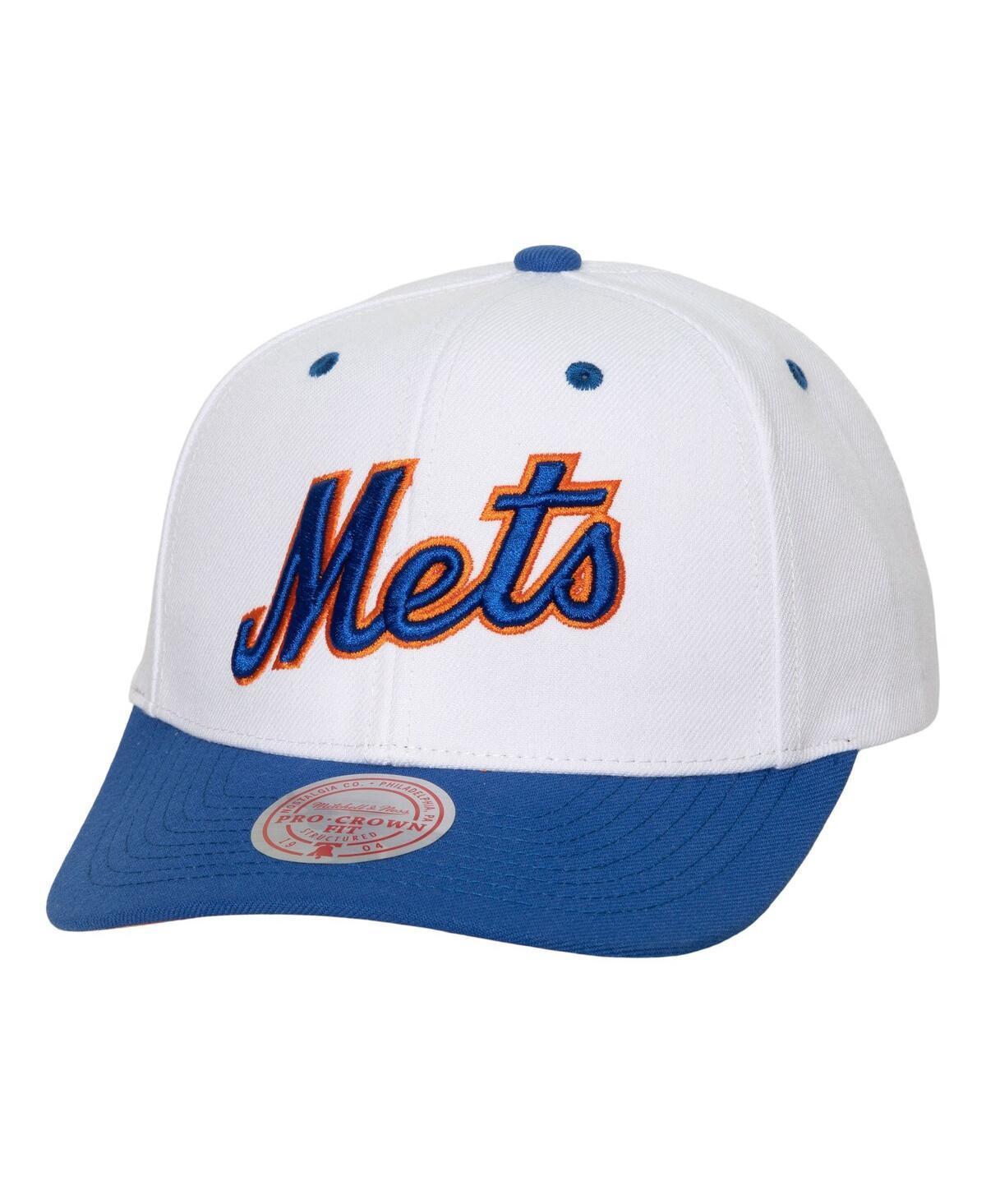 Mens Mitchell & Ness White New York Mets Cooperstown Collection Pro Crown Snapback Hat Product Image