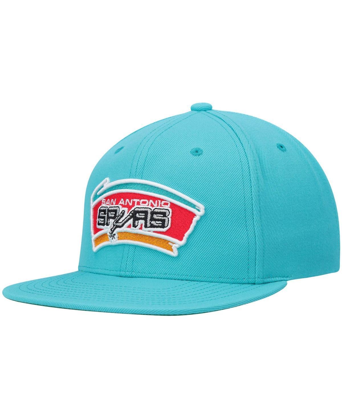 Mens Mitchell & Ness Teal San Antonio Spurs Hardwood Classics Team Ground 2.0 Snapback Hat Product Image