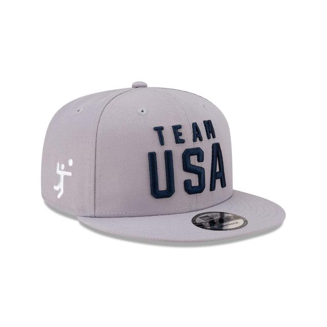 Team USA Volleyball Gray 9FIFTY Snapback Hat Male Product Image