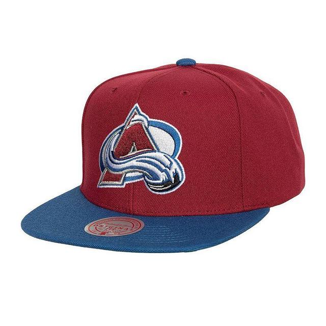 Mens Mitchell & Ness Burgundy Colorado Avalanche Core Team Ground 2.0 Snapback Hat Product Image