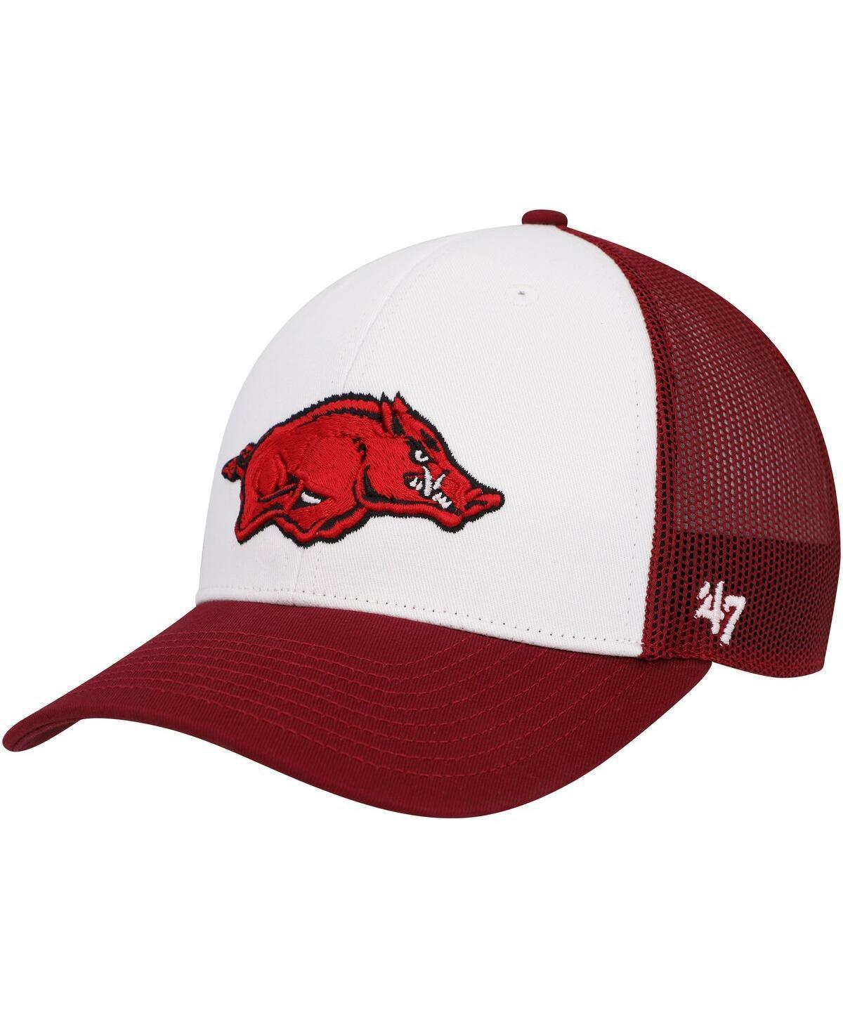 Mens 47 Brand White Arkansas Razorbacks Freshman Trucker Adjustable Hat - White Product Image