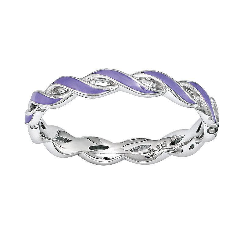 Stacks & Stones Sterling Silver Stack Ring, Womens Purple Product Image