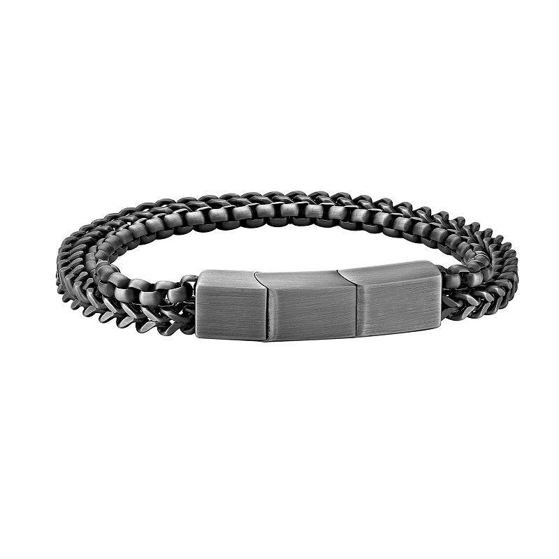 Mens LYNX Stainless Steel Double Row Bracelet Product Image