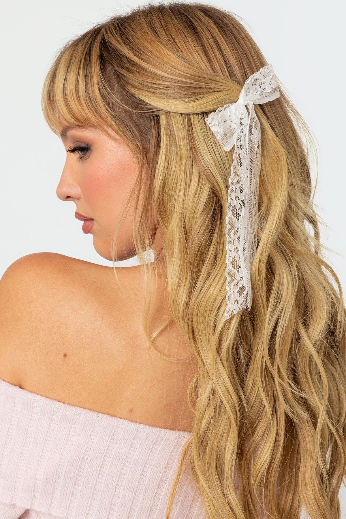 Lace Bow Hair Clip Pack Product Image