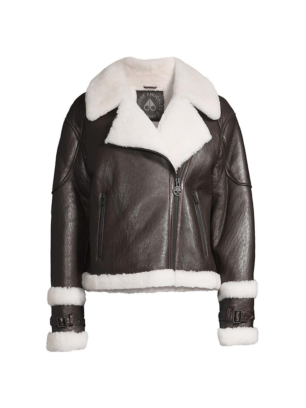 Womens Prado Shearling Moto Jacket Product Image