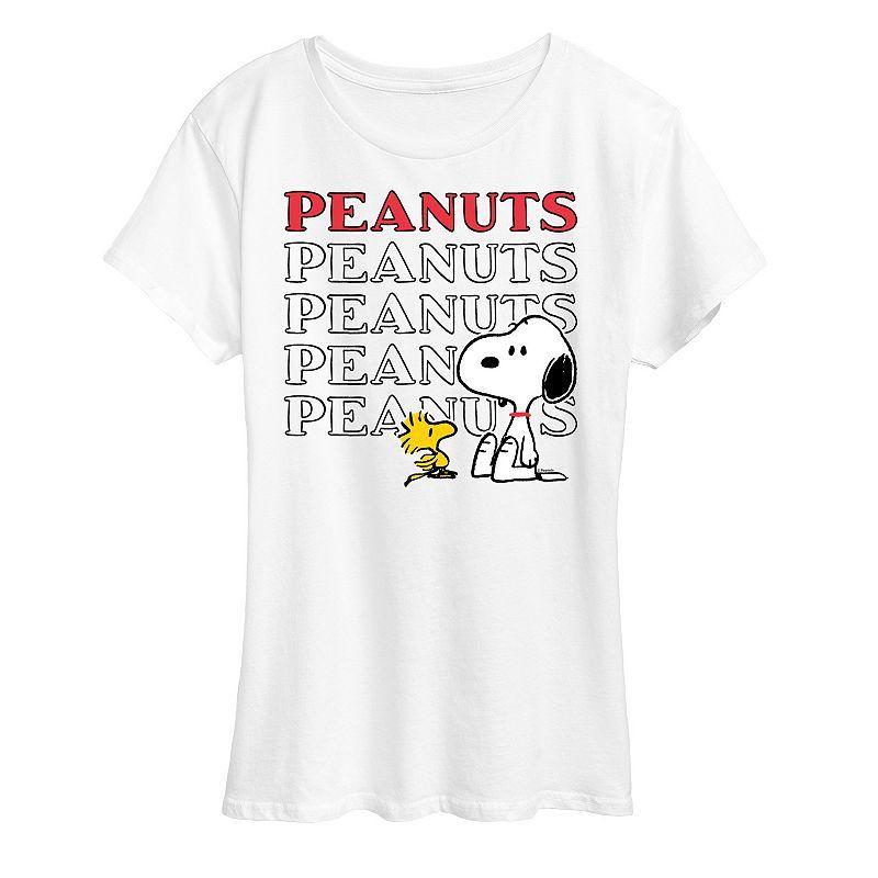 Womens Peanuts Snoopy Woodstock Logo Graphic Tee, Girls Product Image