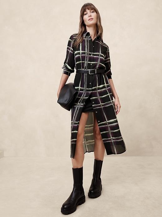 Tie-Waist Midi Shirtdress Product Image