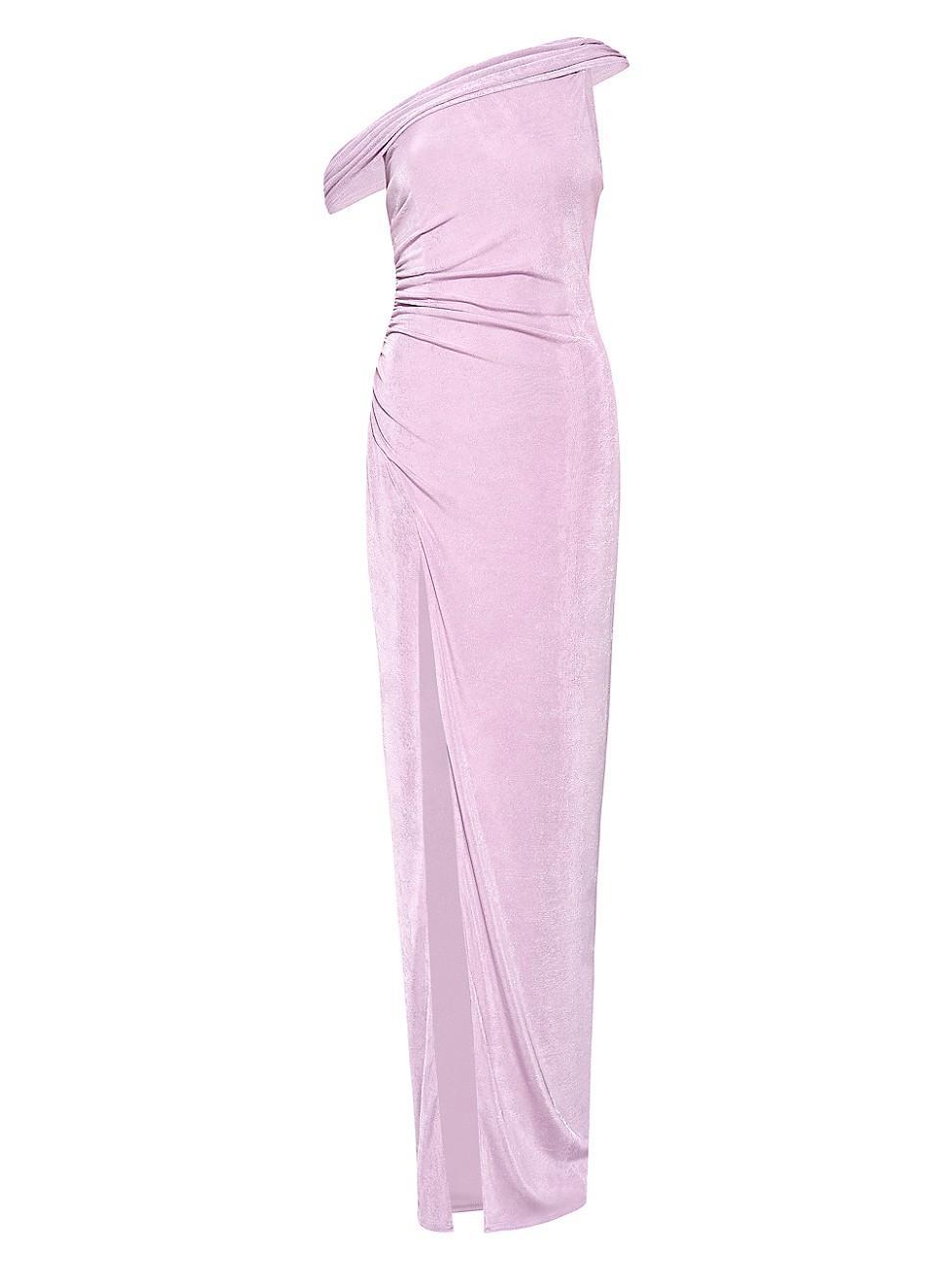 Womens Rhea Asymmetric Shirred Jersey Gown Product Image