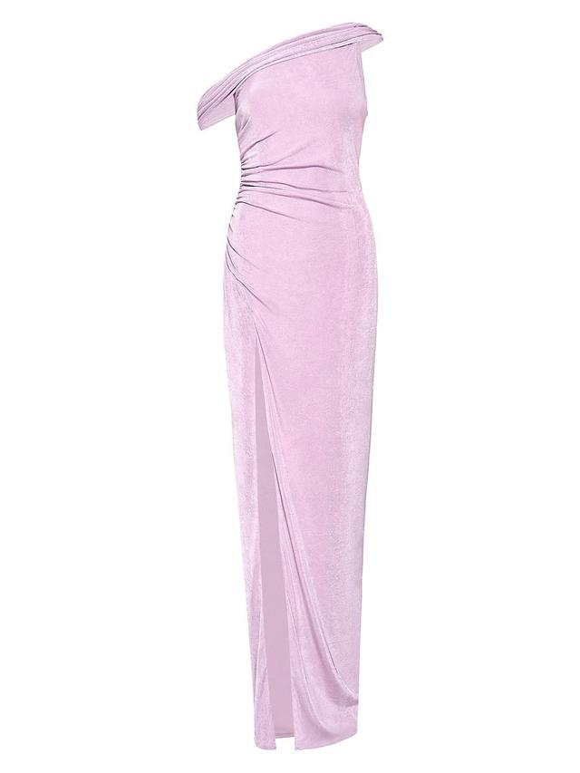 Womens Rhea Asymmetric Shirred Jersey Gown Product Image